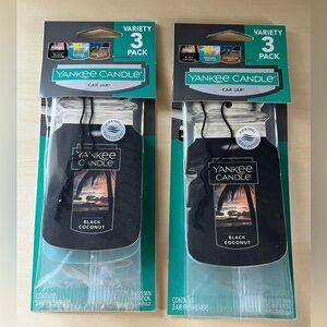 Two 3 Packs Yankee Candle Variety Pack Car Jar Air Fresheners Black Coconut…